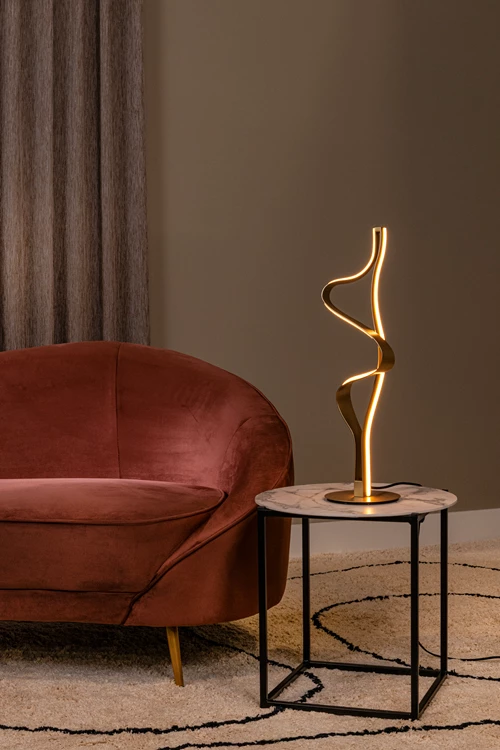 Lucide LAMBADA - Table lamp - LED Dim. - 1x19W 2700K - Matt Gold / Brass | Premium - atmosphere 1